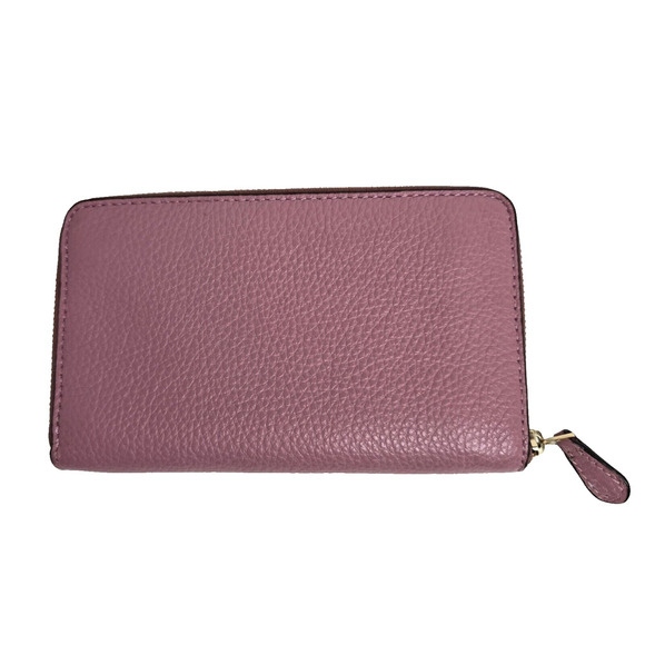 Coach Medium ID Zip Around Wallet Pink/Rose Pebble Leather - Picture 3 of 9